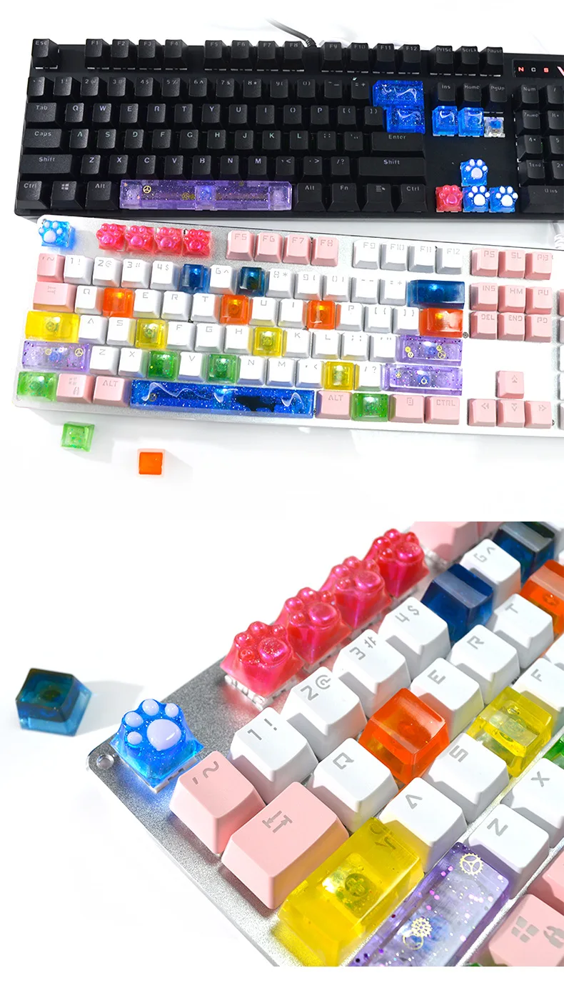 DIY Set Manual Mechanical Gaming Keyboard Key Caps Resin Clavier Silicon Molds Keycap Mold For Art Epoxy Handmade Crafts