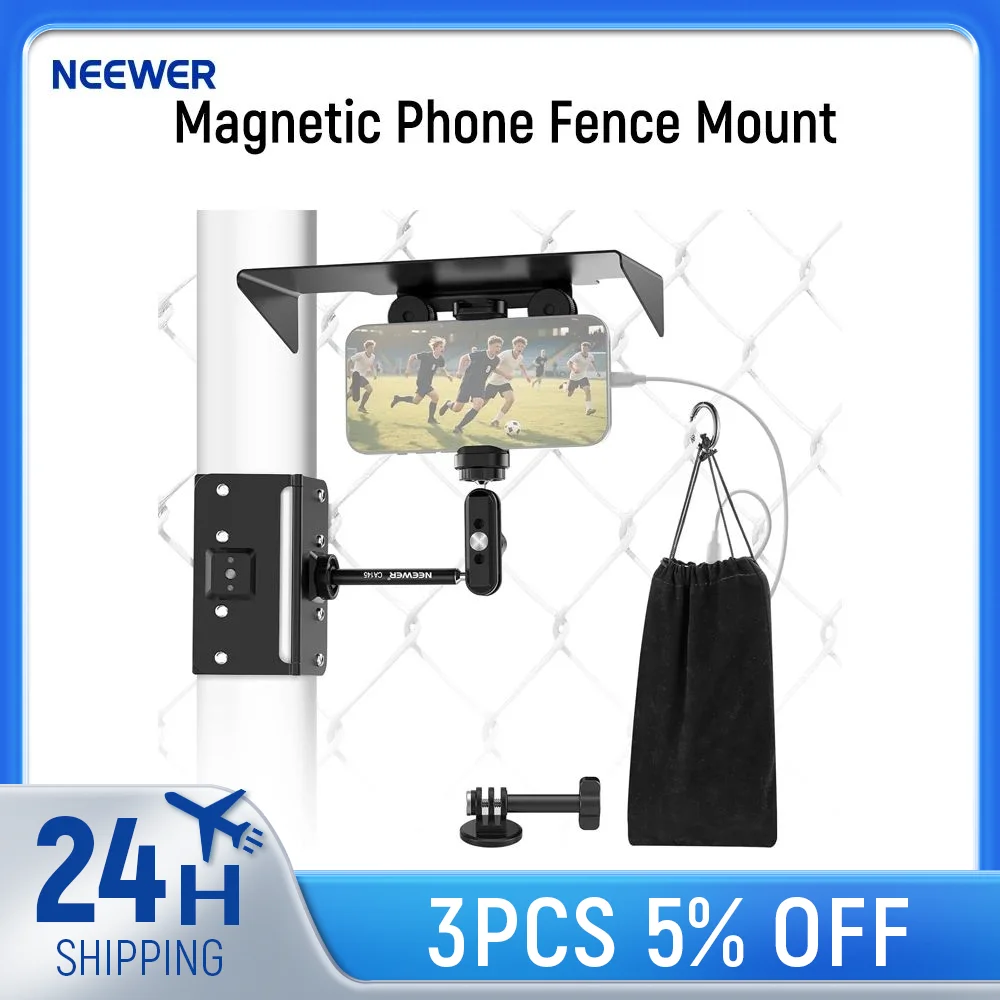 

NEEWER Magnetic Phone Fence Mount For iPhone Mevo Start GoPro Insta360 DJI Pocket Radar Gamechanger Mounting Accessories