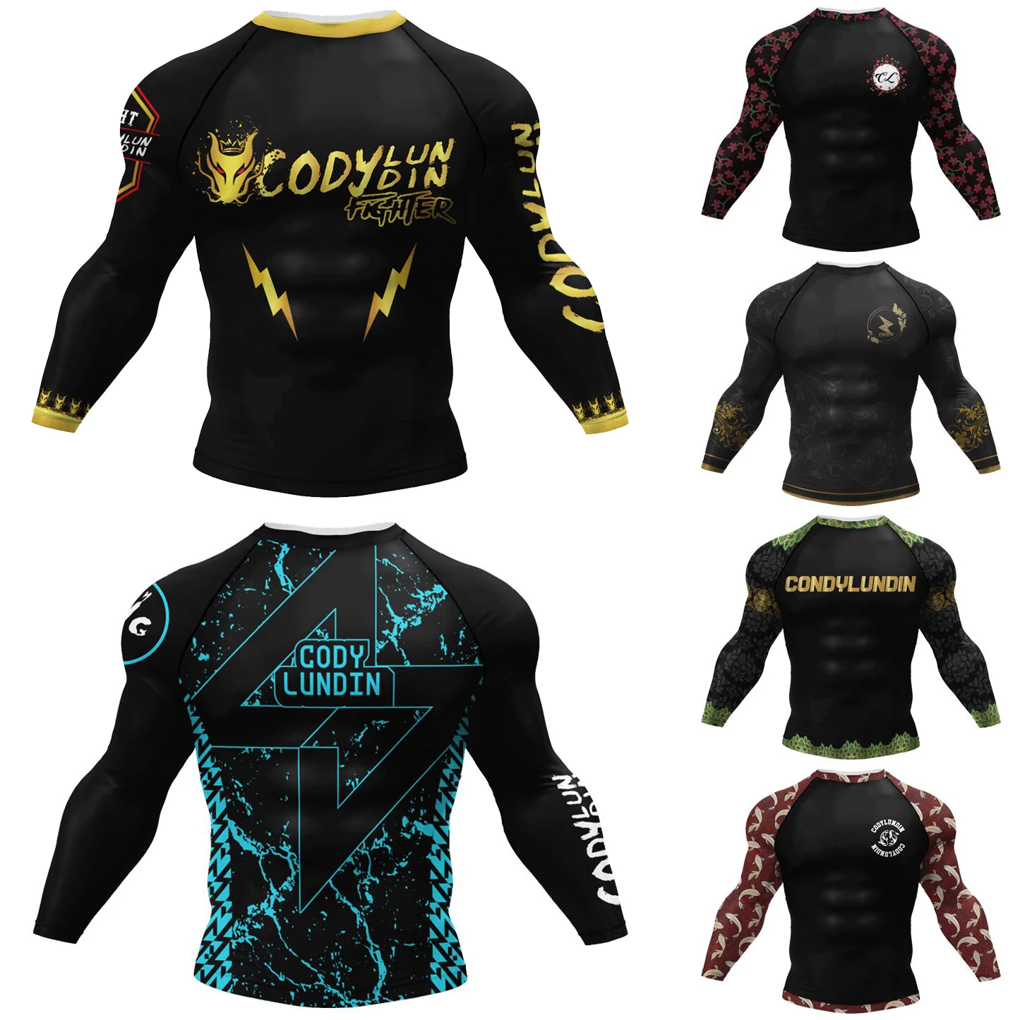 

Hot Sale High Quality Polyester Bjj Grappling Bjj Jiu Jitsu T-shirt Cody Lundin Black Rashguard Tattoo Taekwondo Boxing Jersey