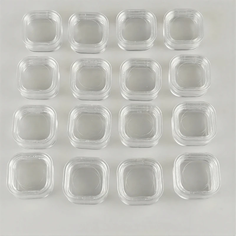 5Pcs 38x38x16mm Elastic Membrane Chip Sample Box Shockproof Suspension Storage Case Lab Specimen Protection Transport Container