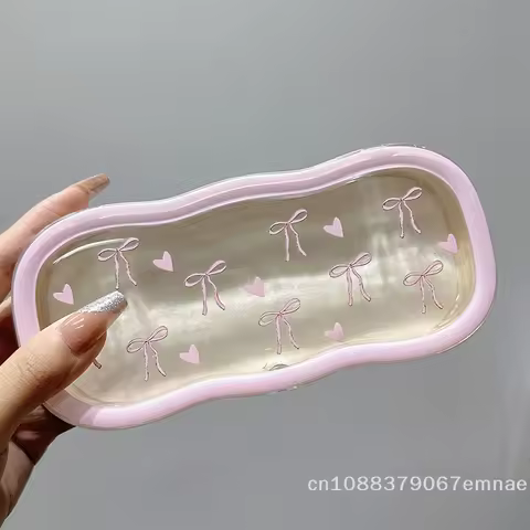 [ZYAS]Fashion Transparent Bow Glasses Case Cute Travel Portable Storage Box For Women Sunglasses Eyeglasses Glasses Box