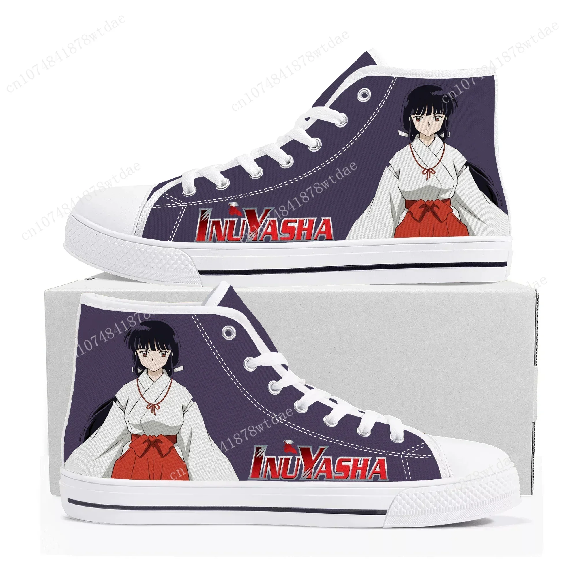 Kikyo High Top Sneakers Mens Womens Teenager Inuyasha High Quality Canvas Sneaker Comics Manga Cartoon Couple Customized Shoes 2