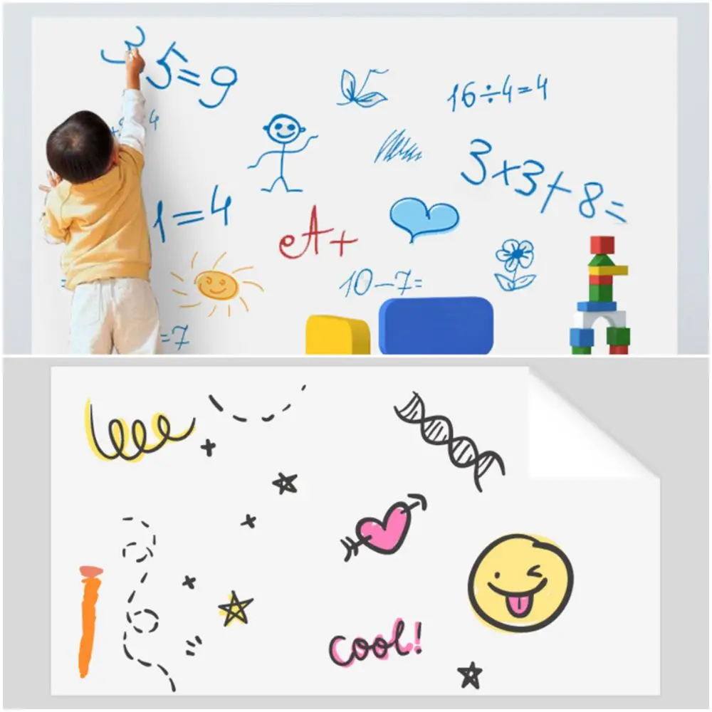 Width 45cm Static Whiteboard Sticker Erasable Removable Electrostatic White Board Sticker DIY Ornament Graffiti Board