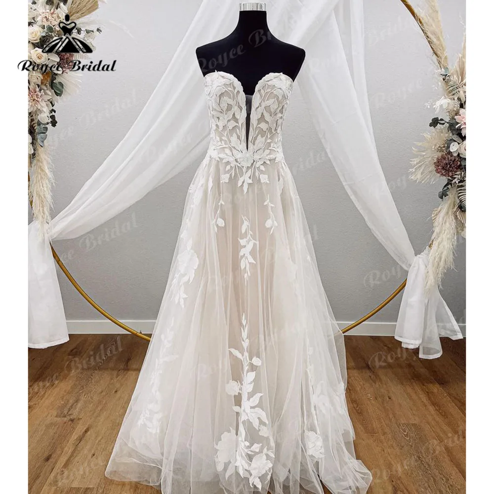 Princess Lace Sweethear Wedding Dress Women Appliques Beach 2023 Bridal Gowns vestido para boda play Off the Shoulder Elegant