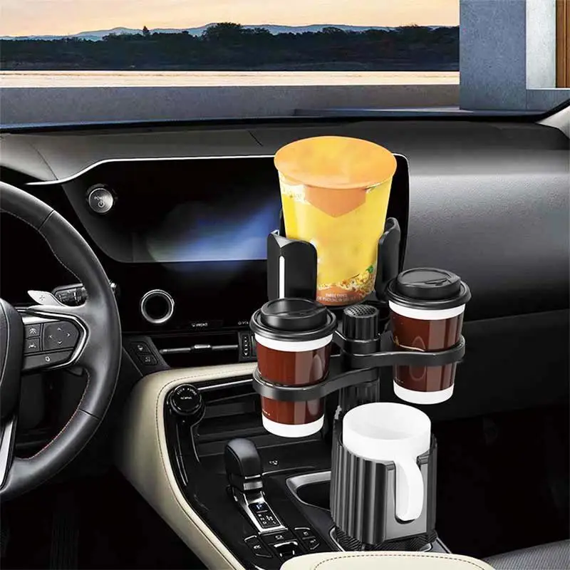 

Car Bottle Holder 4 In 1 Cup Holder Insert Vehicles Cup Holder Expander Adapter Adjustable For Large Bottles Mugs