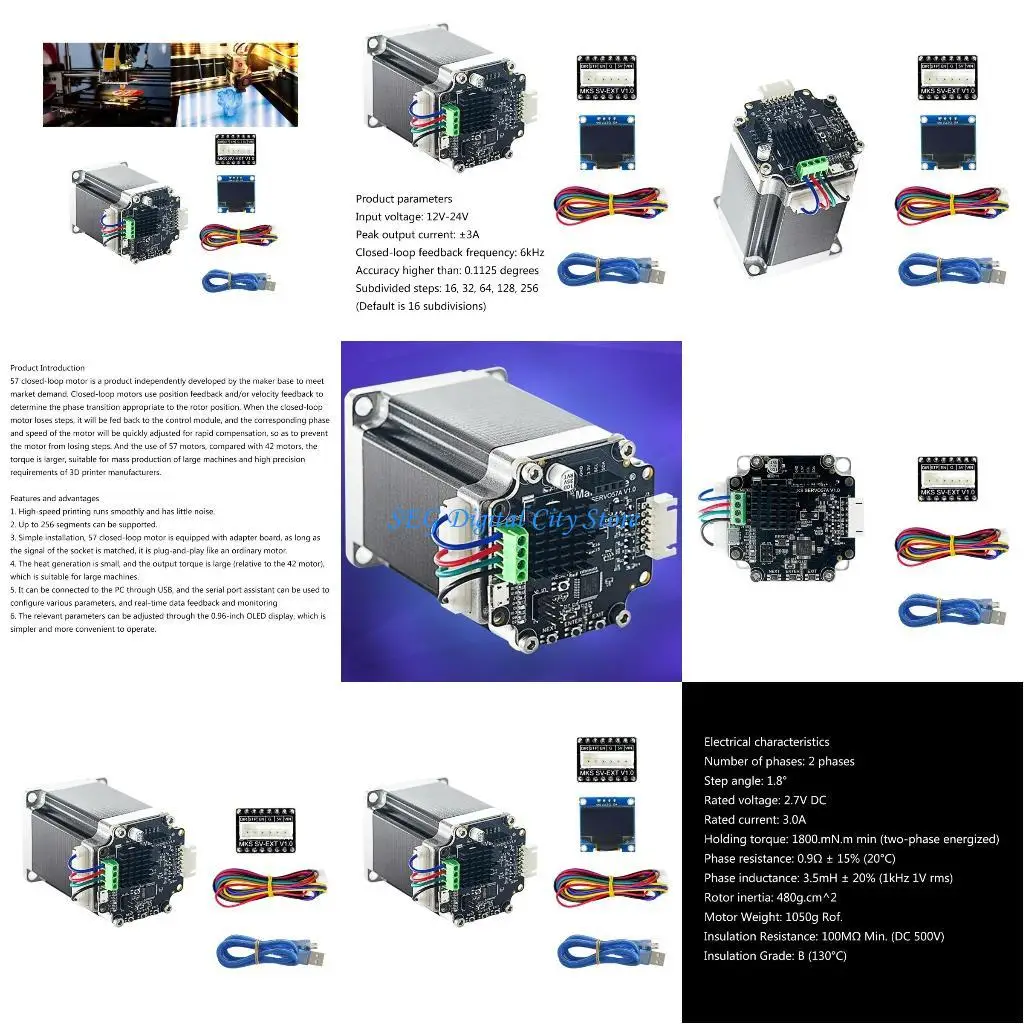 

U75B Servomotor Close Loop Stepper Servo Motor Close Loop Controller with Adapter