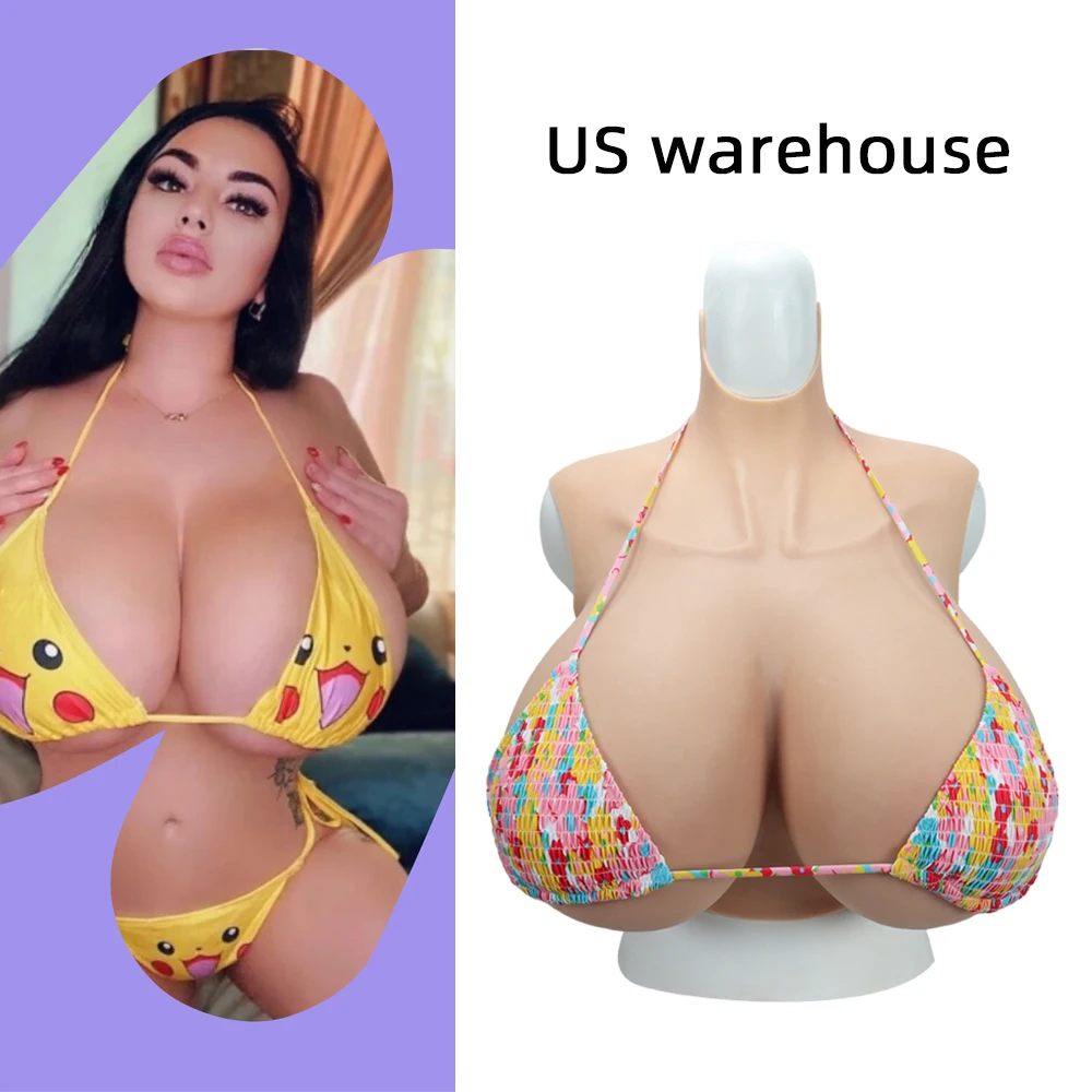 Realistic Silicone Breast Forms Large Size Fake Boobs I K Z Cup for Crossdresser Transgender Drag Queen Mastectomy Prosthesis Cosplay Performance Daily Wear Soft Touch Natural Feel