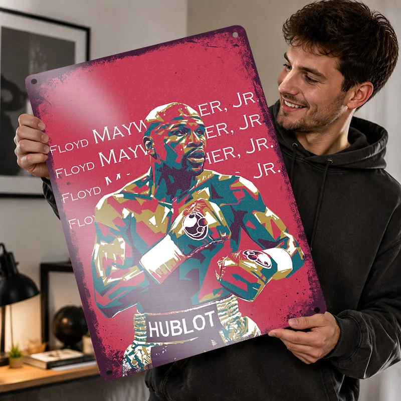 Floyd Mayweather Jr Textured Posters Personalized Aluminum Metal Sign Ring Legend Tribute Wall Art For Boxing Club Or Office