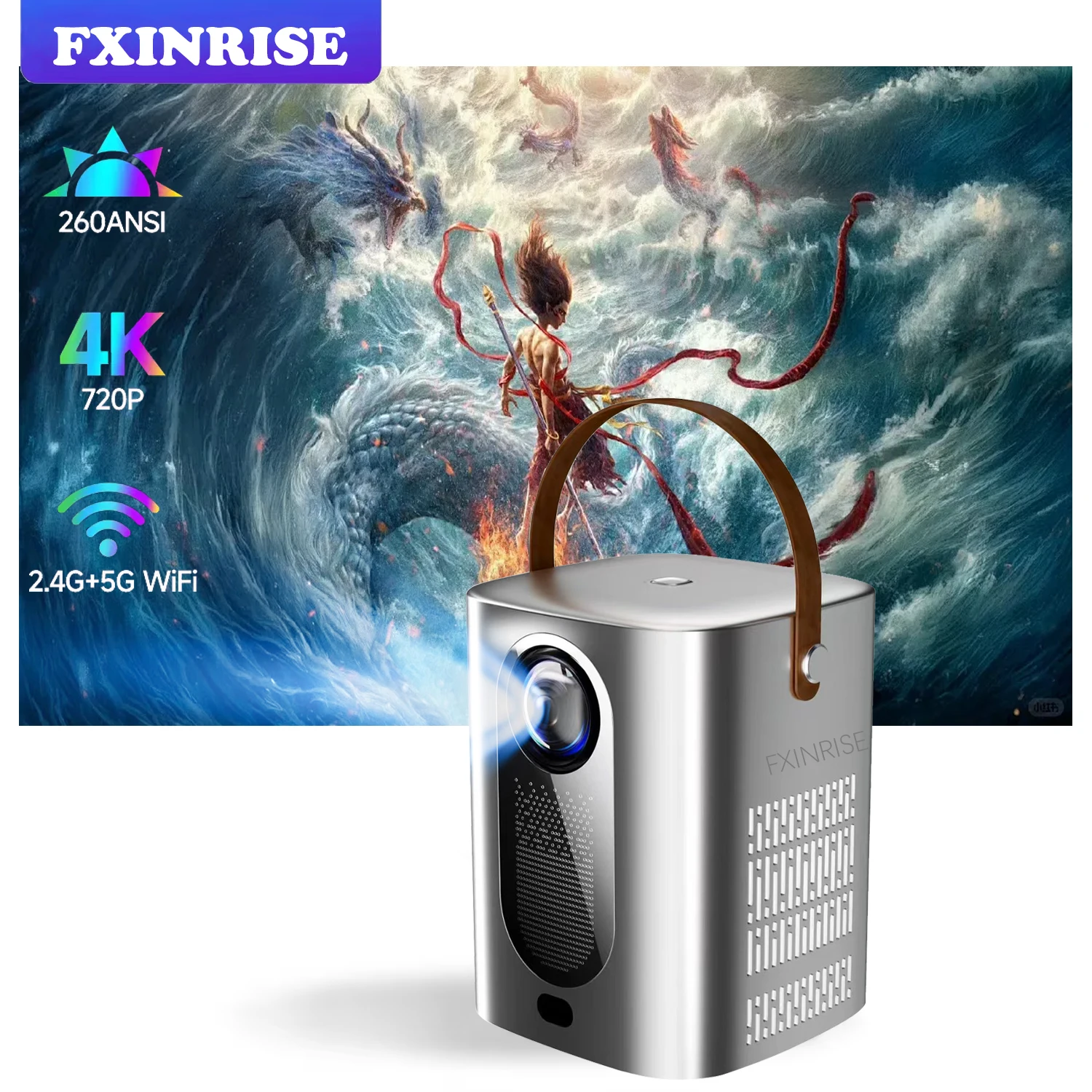 2025 New Smart Mini Projector Android 11 WiFi6 Support 4K 1080P BT5.0 Projector 1280*720P Home Cinema Portable Projector HY6