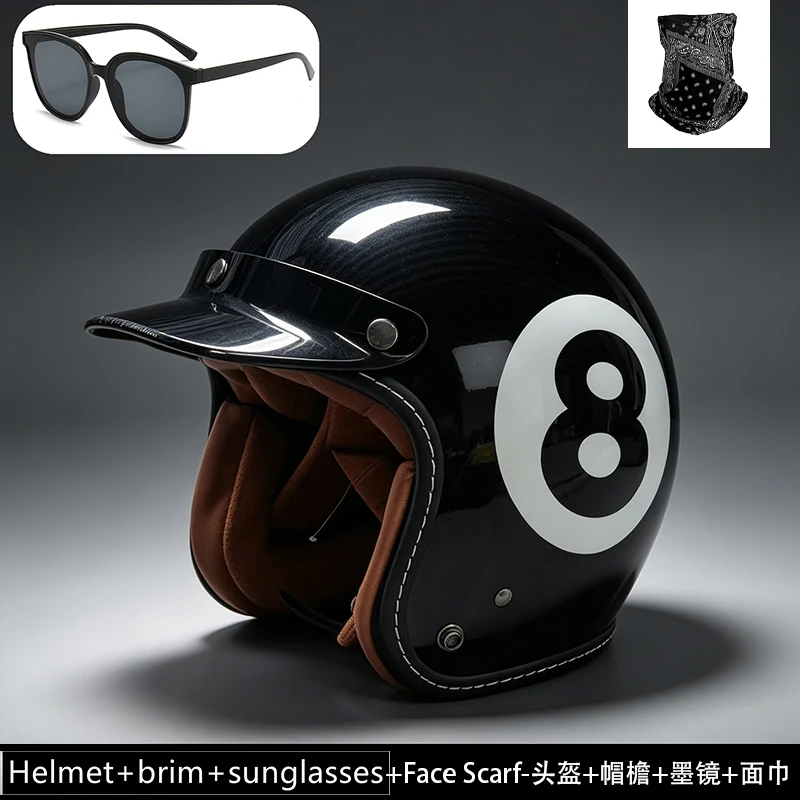 Retro Small Dock Helmet Electric Vehicle Cap Ladies Motorcycle Three-Quarter Helmet Vintage Headgear for Women