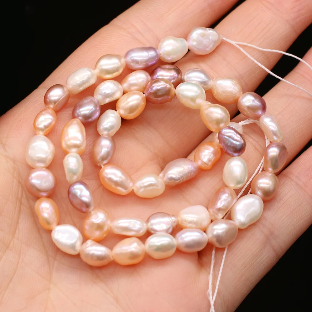 Natural Freshwater Pearls Beads vertical hole two sided glossy pearl Baroque for DIY Craft Bracelet Necklace Jewelry Making