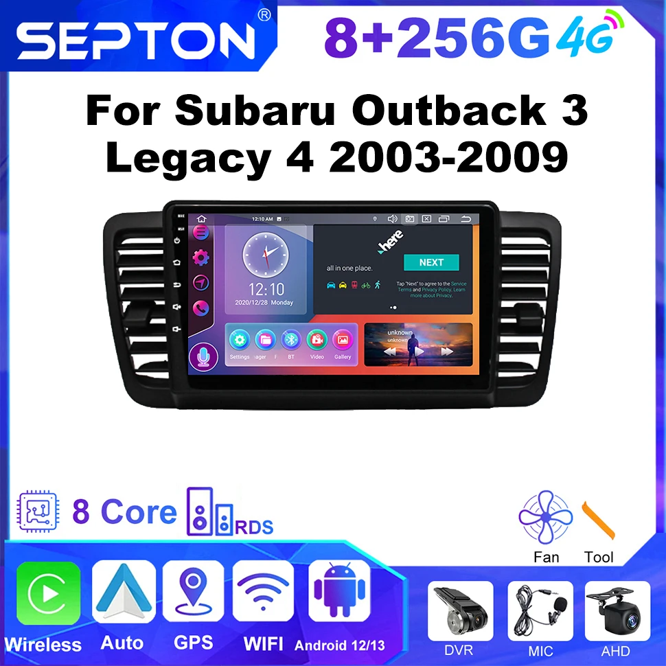 

Radio samochodowe SEPTON Android 2Din dla Subaru Outback 3 Legacy 4 2003-2009 Carplay 4G 8core GPS Multimedia Head Unit Stereo Audio DSP