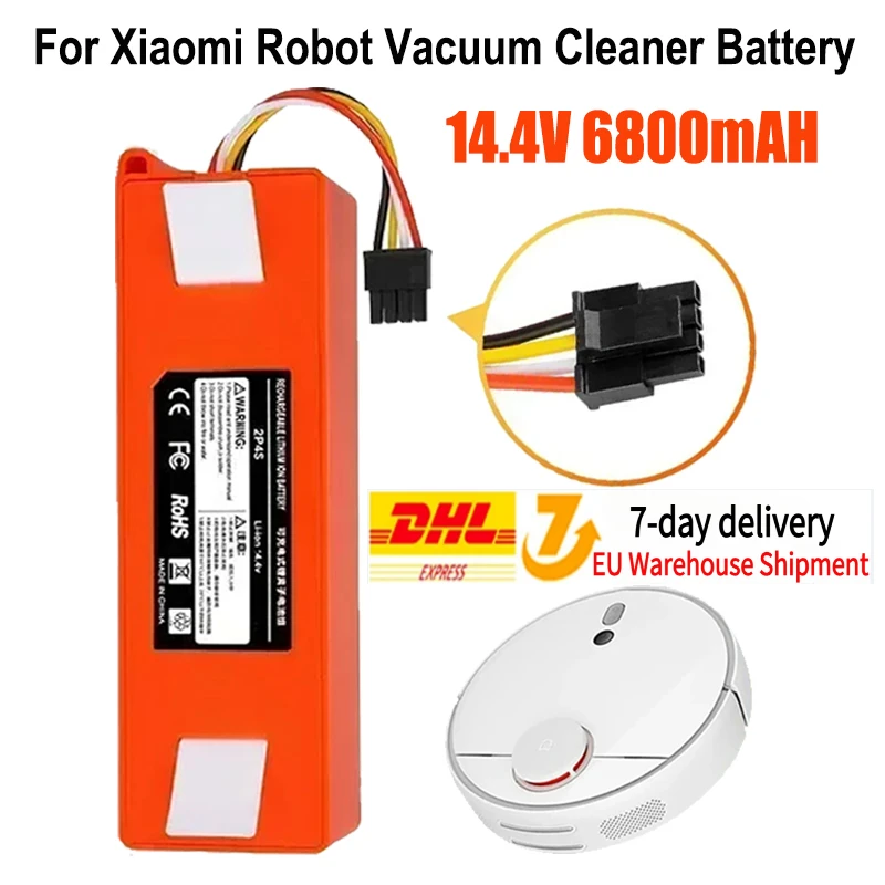 

14.4V 6800mAh Li-ion Robot Vacuum Cleaner Replacement Battery Tool ,for Xiaomi Robot Sweeper S50 S51 S55 Accessories Spare Parts