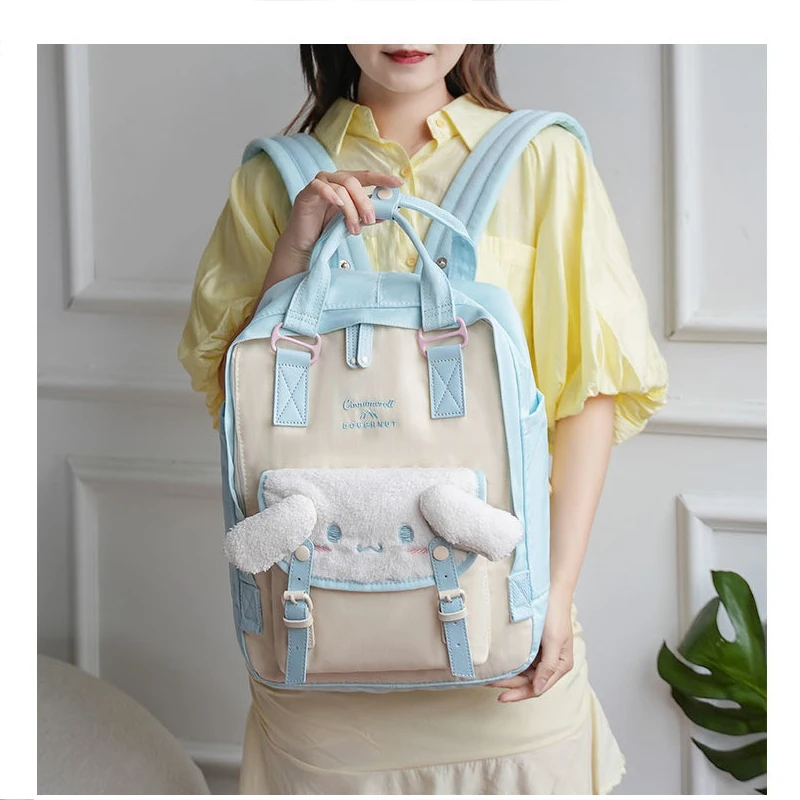 Girly Heart Cinnamoroll Anime Kawaii Sanrio Backpack Cute Cartoon Kuromi School Shoulder Bag Lovely Gifts for Kids