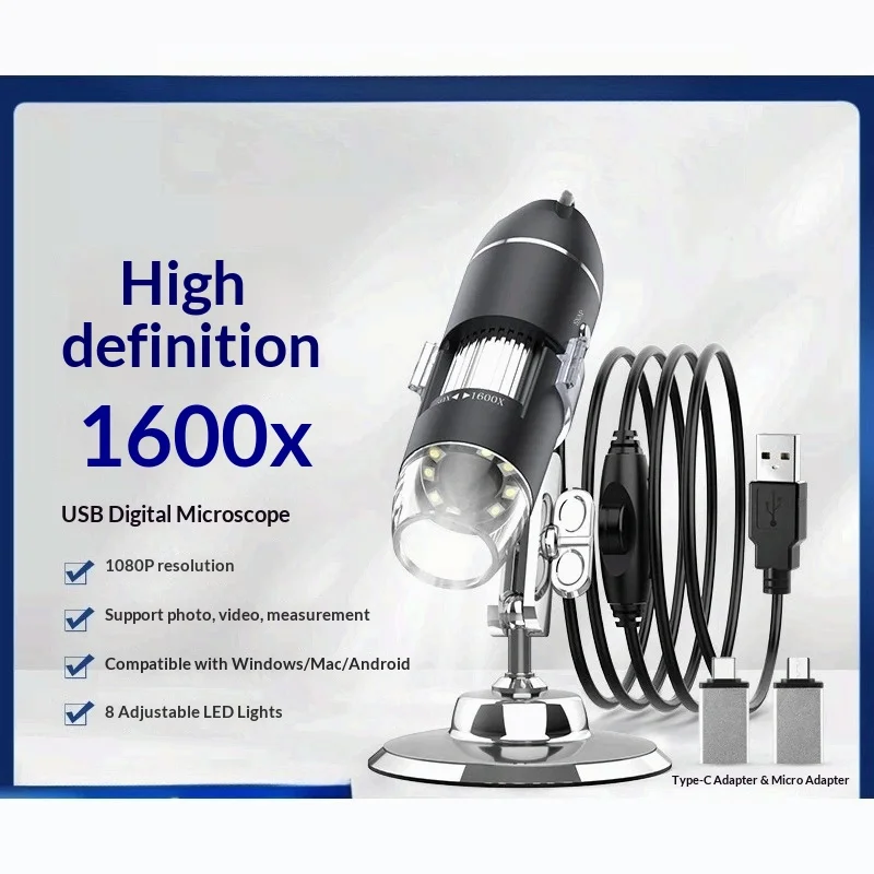 

Портативный ручной USB-микроскоп Factory Spot 1600x, эксклюзивно для трансграничной торговли