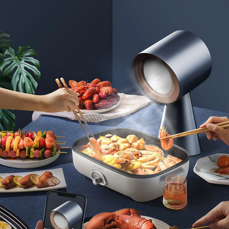 HTT-X6 Desktop Range Hood Household Mini Compact Low Noise Portable Hot Pot Barbecue Companion 30W