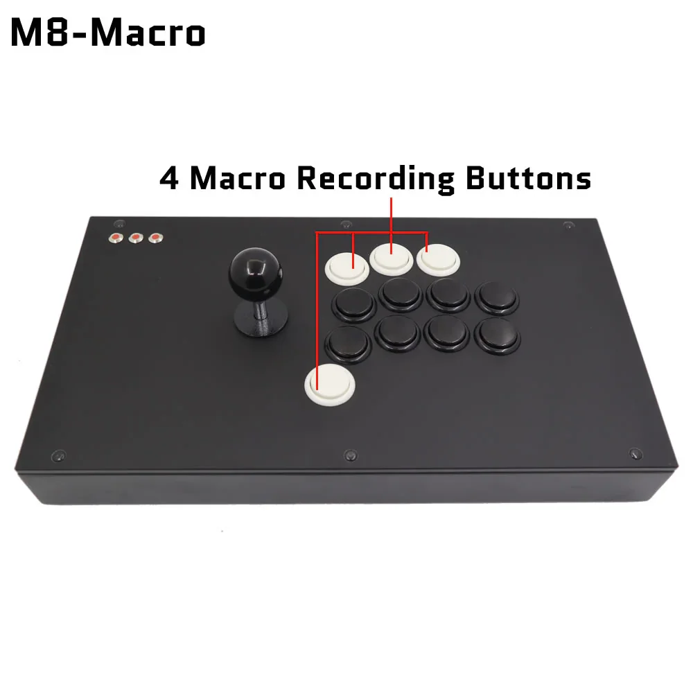 FightBox M8-Macro Hitbox Style Sanwa Korean Joystick Plug and Play Game Controller with Macro Recording Function For PC/PS3