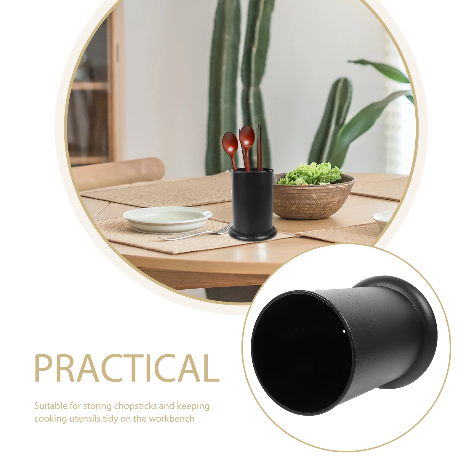 

Black Chopstick Holder 15cm Plastic Cutlery ganizer for Forks Spoons Chopsticks Utensil Storage Stylish Space Saving
