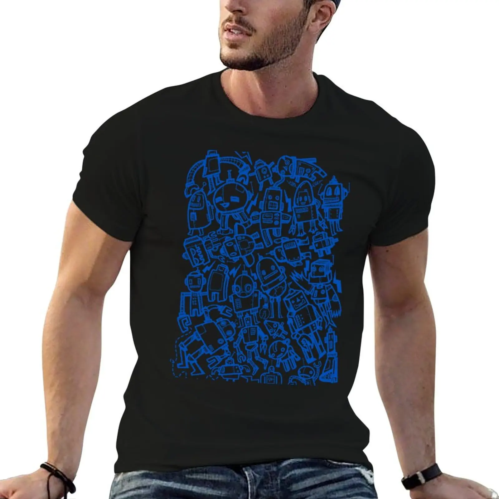 Lots of Robots T-Shirt Functional Casual Short Sleeve Tee