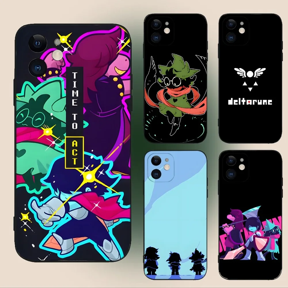 D-Deltarune Ralsei Phone Case For iPhone 15,14,13,12,11,Plus,Pro Max,XS,X,XR,SE,Mini,8,7 Soft Silicone Black Cover