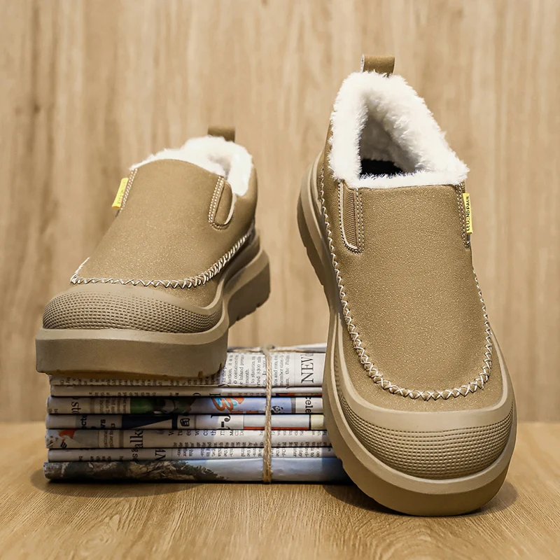 

Winter 2025 New Lovers Plush Thick Comfortable Cotton Shoes Snow Boots Men Women Waterproof Anti Slip Outdoor Casual Shoes Flats