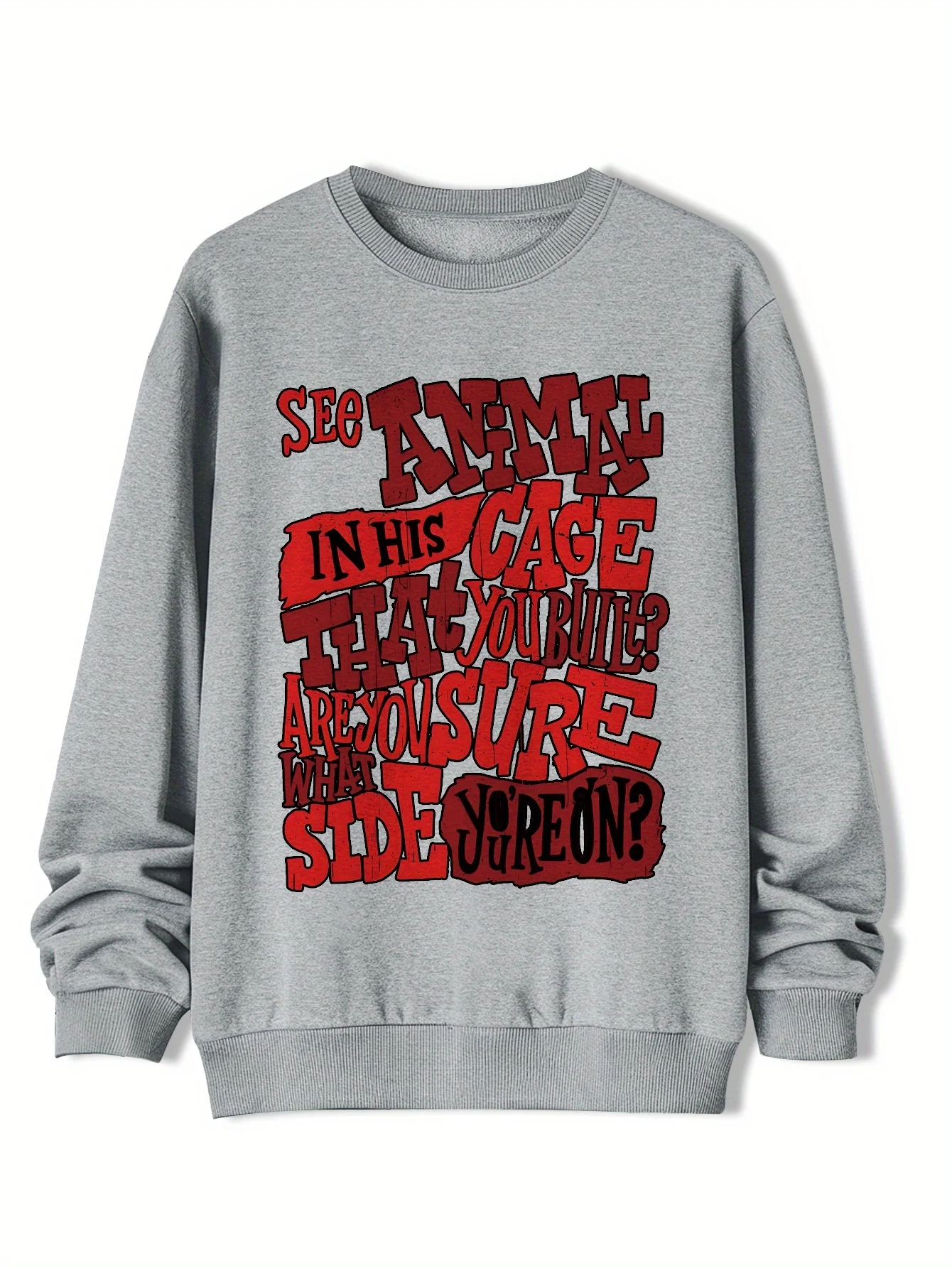 سويت شيرت برسومات فرقة معدنية ثقيلة للرجال - بلوفر أسود مع نص Red Rock، طراز Vintage Rock Merch لـ