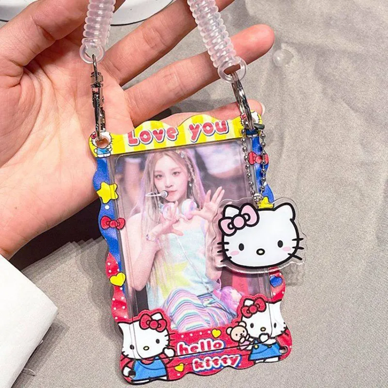

Hello Kitty Transparent Cute Card Holder Student Campus Card Meal Card Hanging Rope Campus ID Protective Cover Holiday Gift