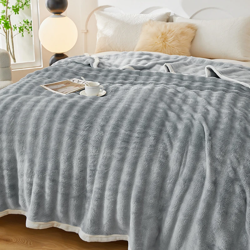 1pc Blanket Soft Sofa Towel Nap Warm Shawl Travel Knee Blankets Simple Style Home Bedspread room decorations(No Pillowcase)