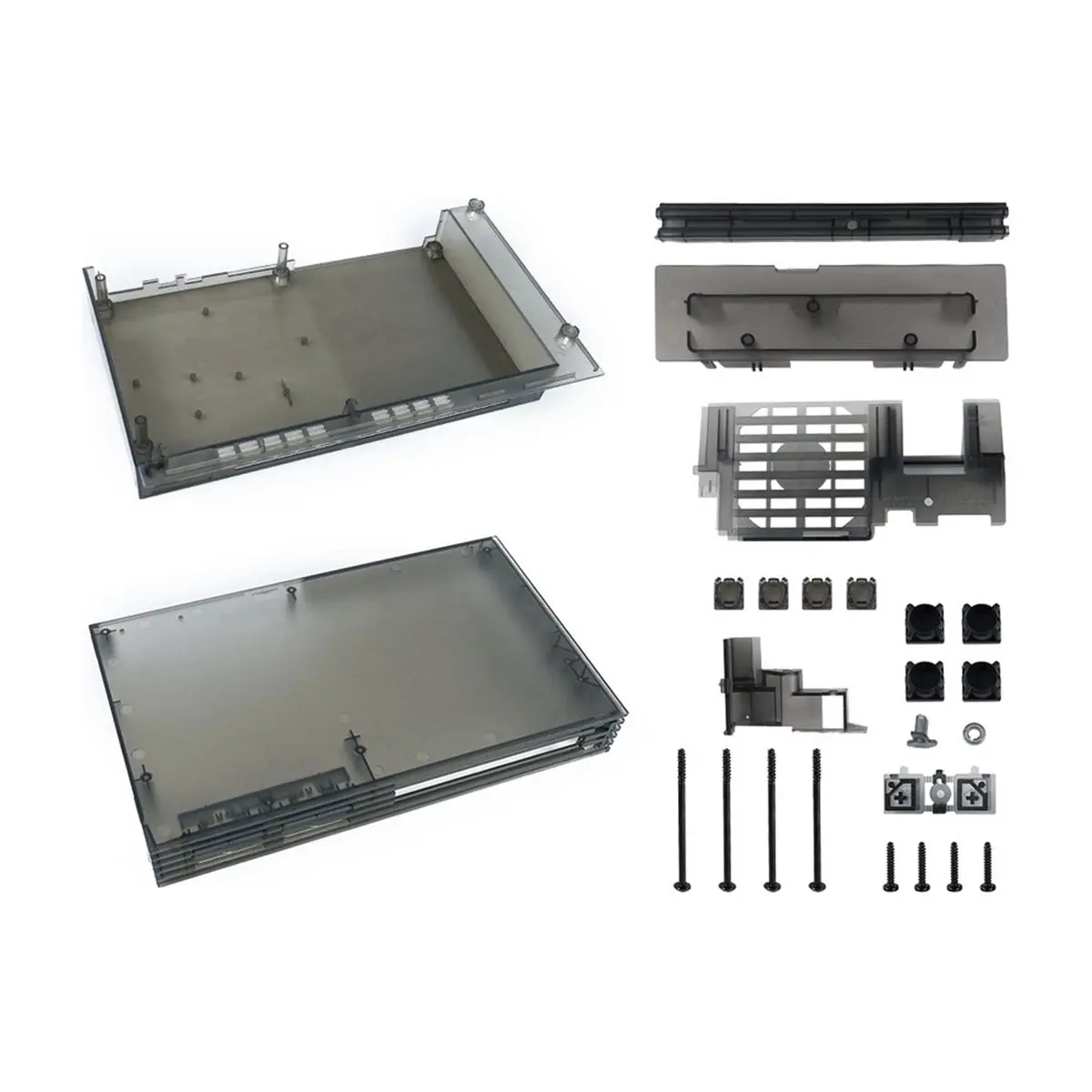 For Clear Shell for PS2 Fat Shell Replacement Case for PS2 Fat 3xxxx Series Retro Game Console Protective Case