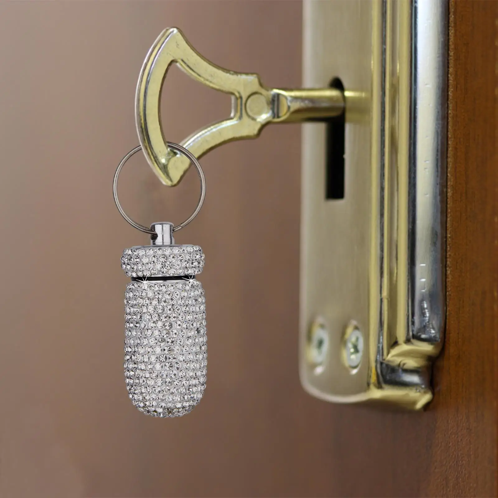 Portable Pill Bottle Keychain Waterproof Aluminum Alloy for Outdoor