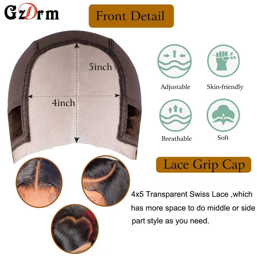 Wig Cap Lace Non-Slip Wig Caps for Women Wig Grip Cap for Keeping Wigs in Place Wig Cap with Grip Band Make Your Wigs Glue