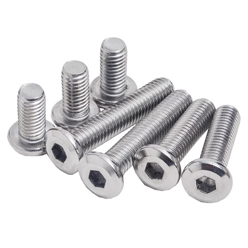 M3 M4 M5 M6 M8 M10 M12 304 Stainless Steel Inner Hex Screws Flat Bevel Hexagon Socket Machine Screw Bolt Fastening Nail