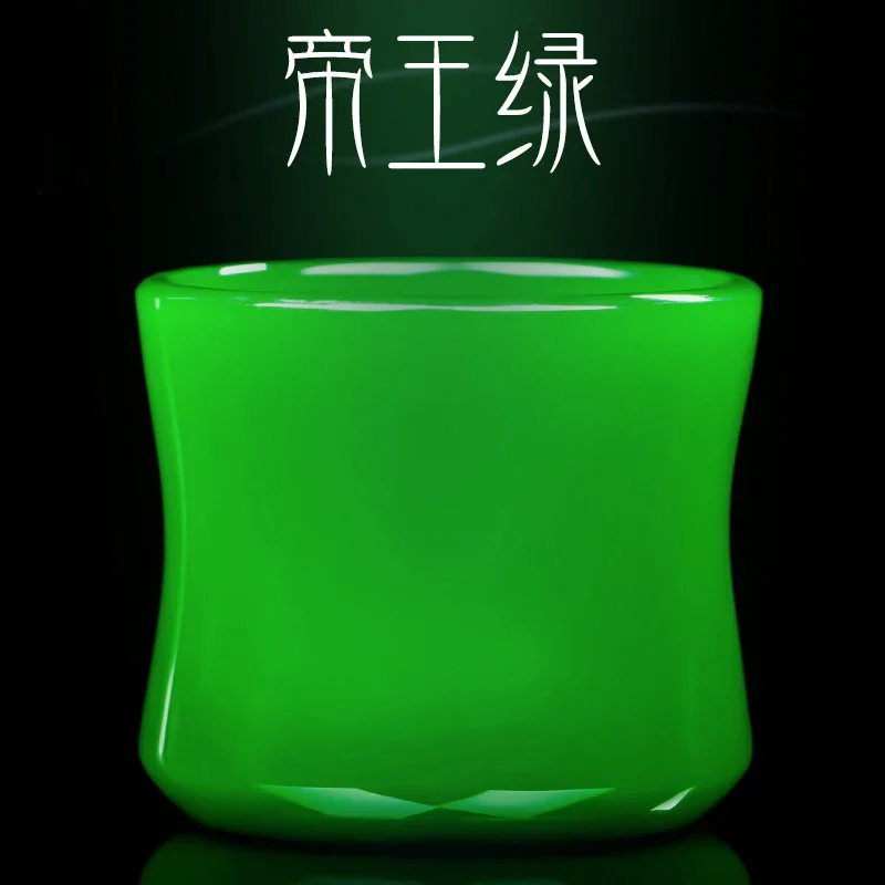 Emperor Green Glass Cha Wan Jade Porcelain Master Cup Bamboo Joint Tea Cup Chinese Exquisite Jade