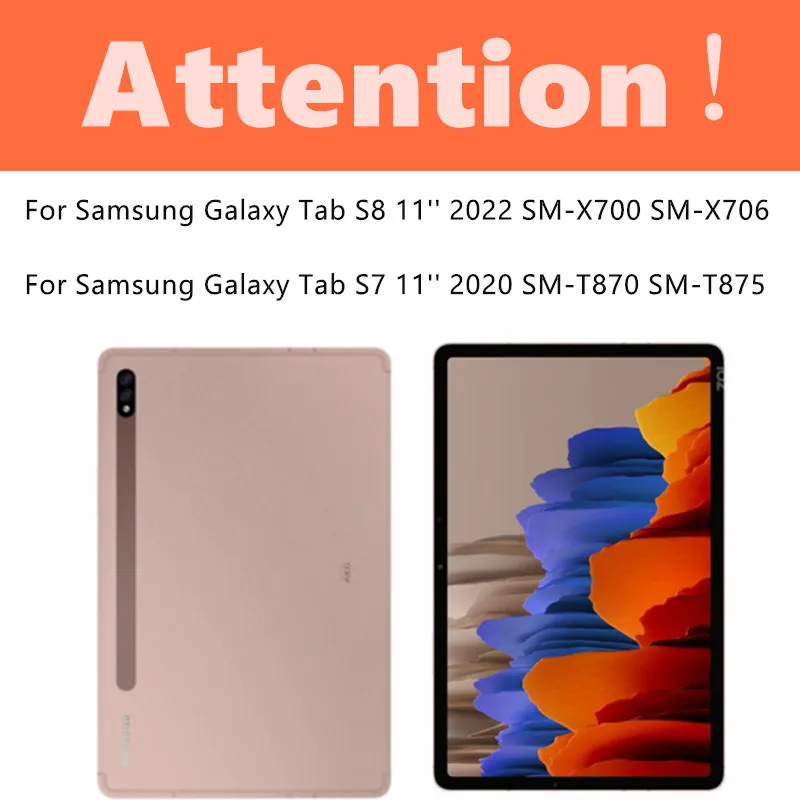 For Samsung Galaxy Tab S8 11'' 2022 SM-X700 X706 S7 2020 T870 T875 Kids Lanyard Soft Silicone Case With Stand Shockproof Cover