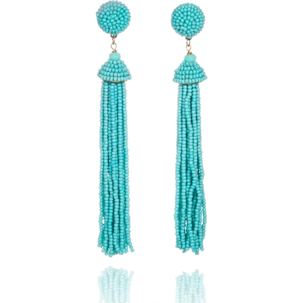 

Long Handmade Boho Tassel Drop Earrings with Colorful Beads for Women
