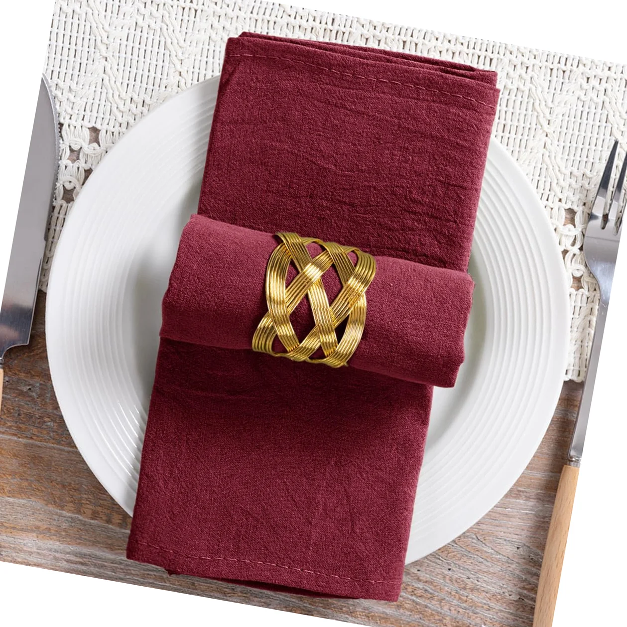 6PCS Cotton Cloth Napkins 30x45cm Christmas New Year Decor Fabric Serviette Kitchen Tea Towel Home Wedding Placemat XMS Decor