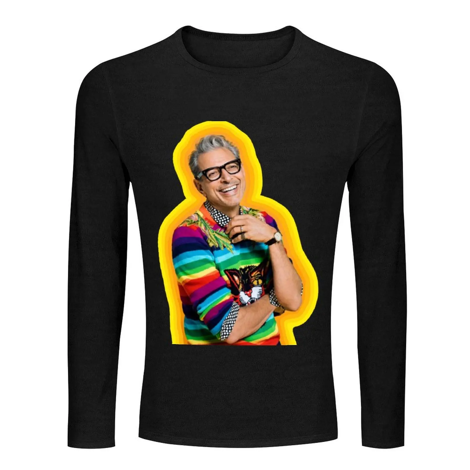 Jeff Goldblum of Happiness Long T-Shirt man clothes Anime t-shirt big and tall t shirts for men