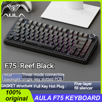 Aula F75 Mechanical Keyboard Three-Mode Wireless Bluetooth 80 Key Gasket Structure Rgb Full-Key Hot Swap Gaming Keyboard Office