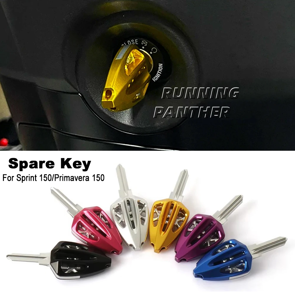 

Motorcycle Aluminum Replacement Spare Key Blade No Chip For Vespa PRIMAVERA Primavera 150 SPRINT Sprint 150