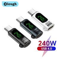 elough 240W Type C Female to Type C Male Adapter Fast Charging USB4.0 Digtal 8K/60Hz Adapter for iPhone 15 16 Samsung