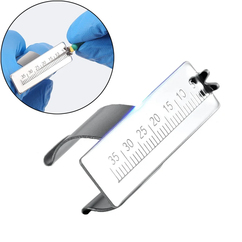 Dental Finger Ruler Stainless steel Dental Instruments Endo Block Endodontics Ruler Root Canal Files Holders Mini Finger Ruler