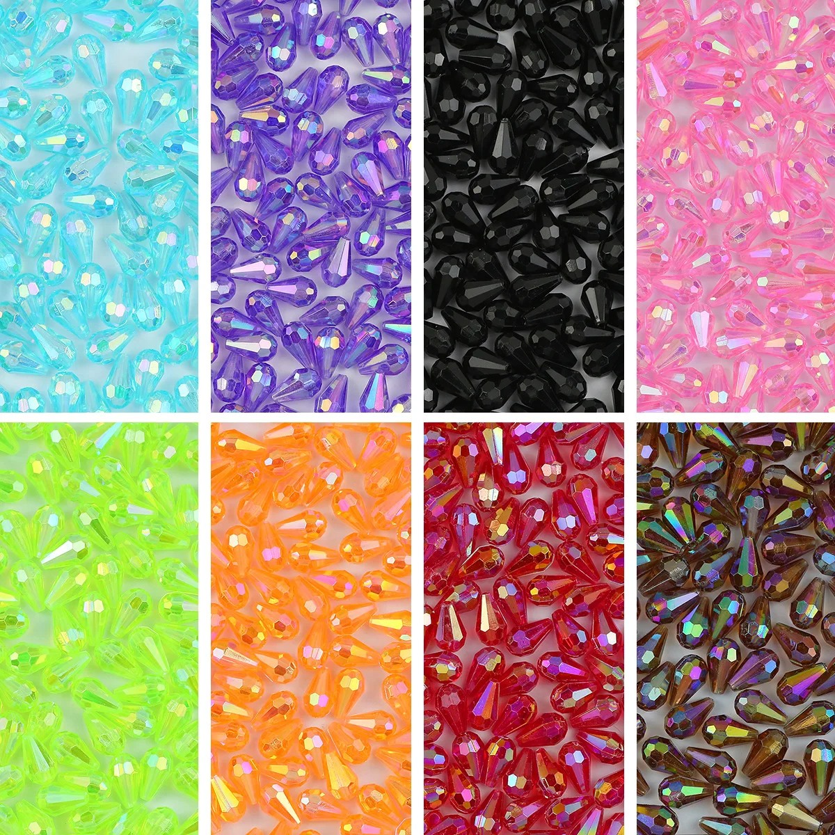 

8*12mm Transparent Teardrop Shaped Plastic Crystal Faceted Loose Beads Spacer For Jewelry DIY Bracelet Necklace Accessories