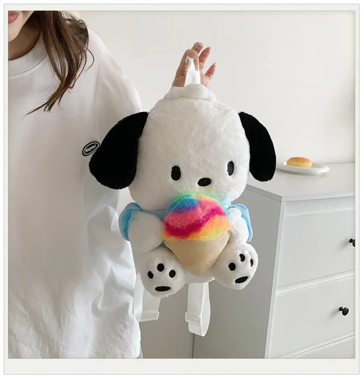 2023 Anime Sanrio Cinnamoroll Kuromi Melody Plush Doll Kawaii Backpack Girl New Cute Shoulder Bag Ornament Child Birthday Gift