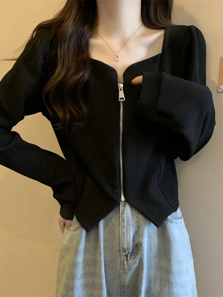 

Ele ort Sve Women's T-irt Bla Long Sve Base Layer irt oulder Width Appropriate Square Collar Winter New S...