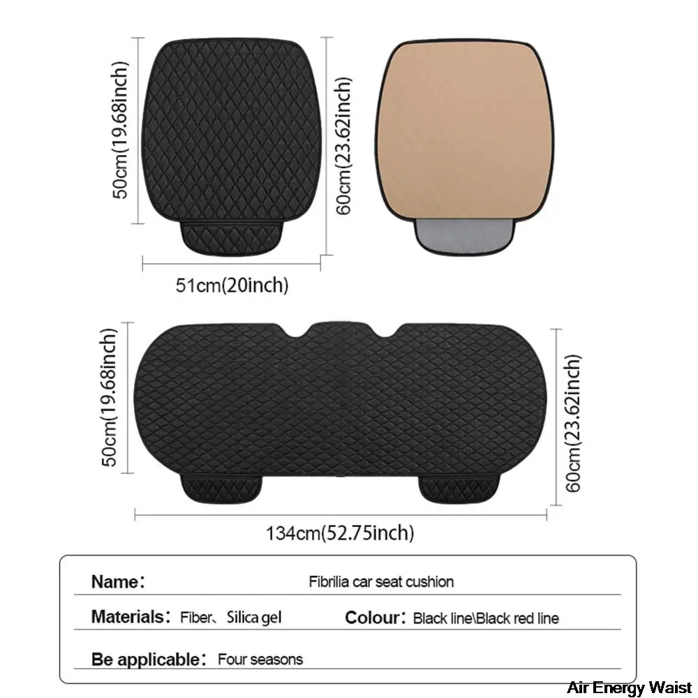 Flax Car Rear Seat Cover Breathable Front Protection Anti-slip Cushion Four Seasons Car Interior Chair Mat Accessories