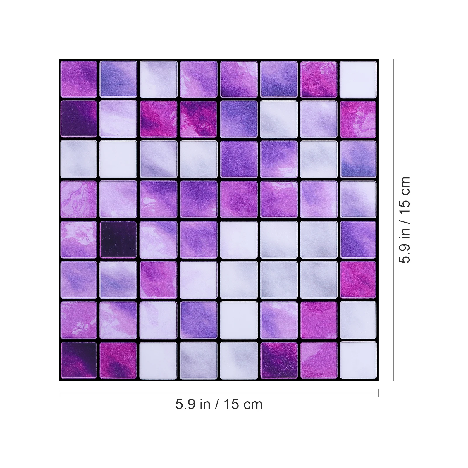 

10pcs Mosaic Tile Stickers Simulated Purple Crystal PVC Waterproof Wall Decals Home Bathroom Decor Realistic Tiles Adhesive