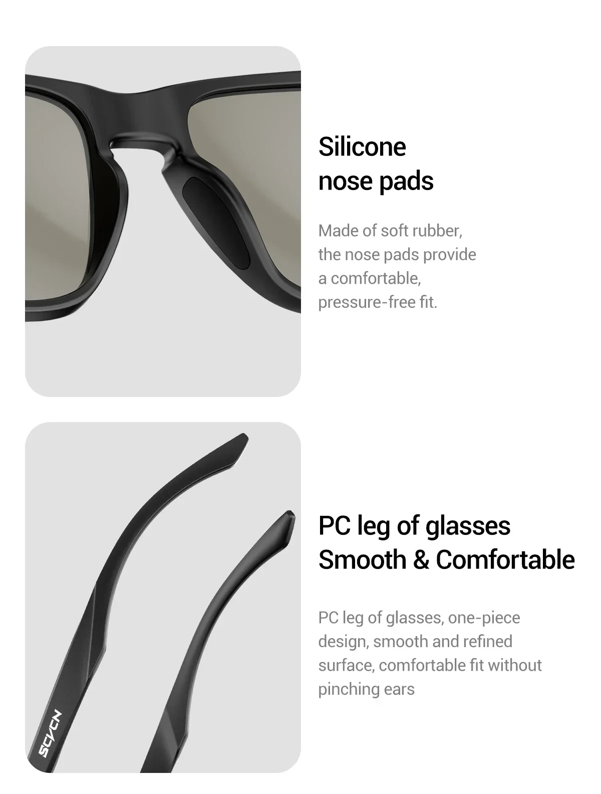 SCVCN HD Polarisierte Angelbrillen Blendschutzbrillen Outdoor-Sportbrillen Stilvolle Fahrrad- Fahr- und Wanderbrillen – Detail 15