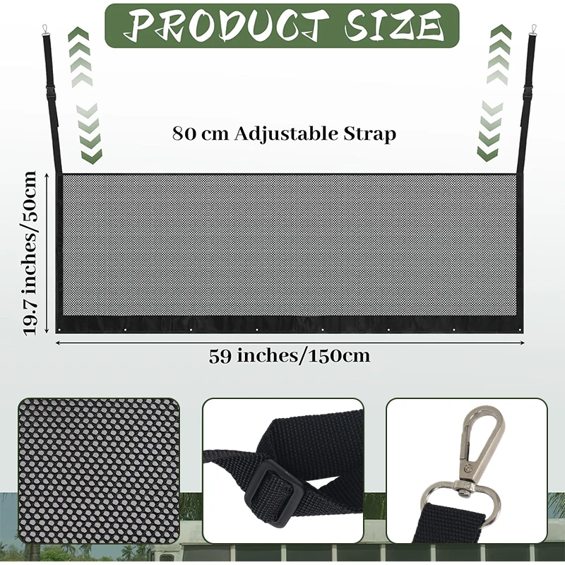 RV Bunk Bed Safety Net Fall Protection with Hardwares Adjustable Netting for Camper RV Motor Trailer RV Bedding Accessories