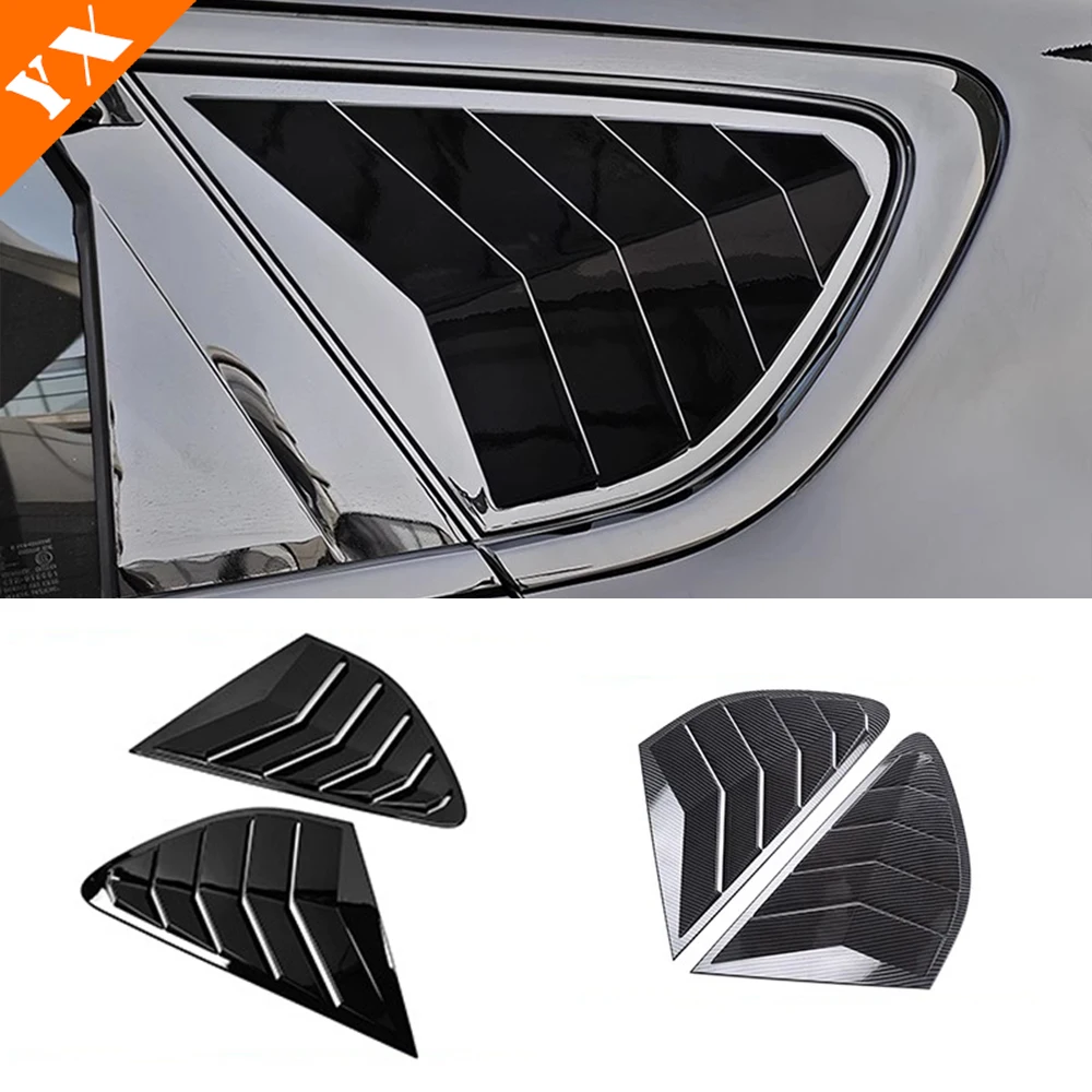 

For Jetour x70 plus 2025 2026 car accessories ABS Carbon Black Trim Car Rear Spoiler Wing Side Window Triangle Trim Cover Trim