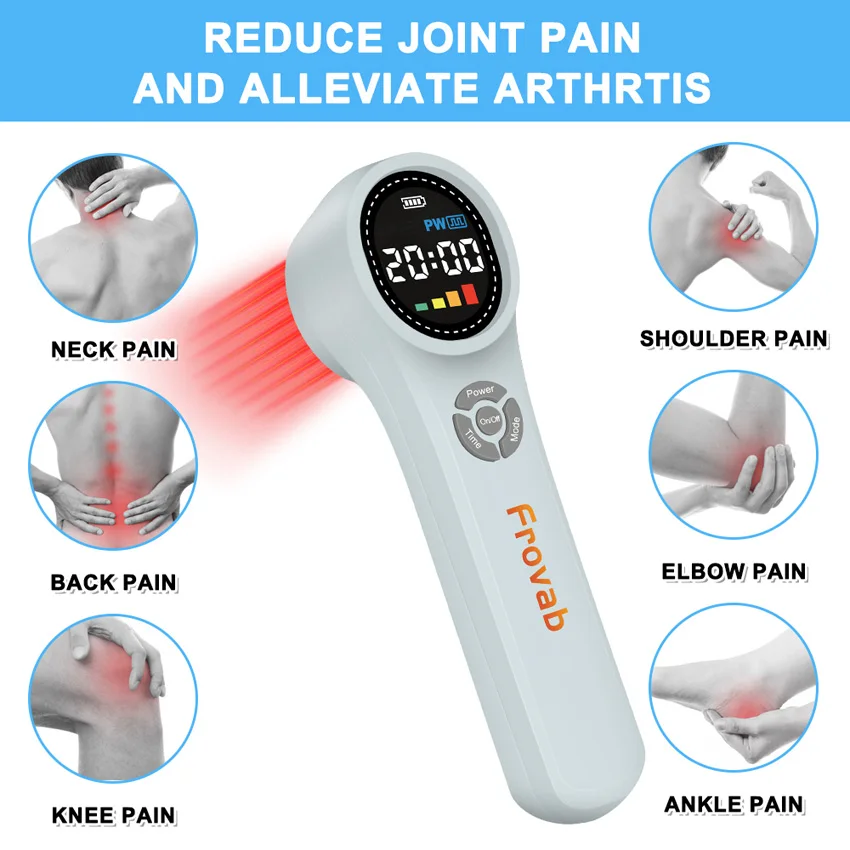 

Handheld Pain Management 16x660nm+4x810nm+4X980nm Cold Laser Therapy Red Light Device Medical Grade for Neck Back Pain Relief